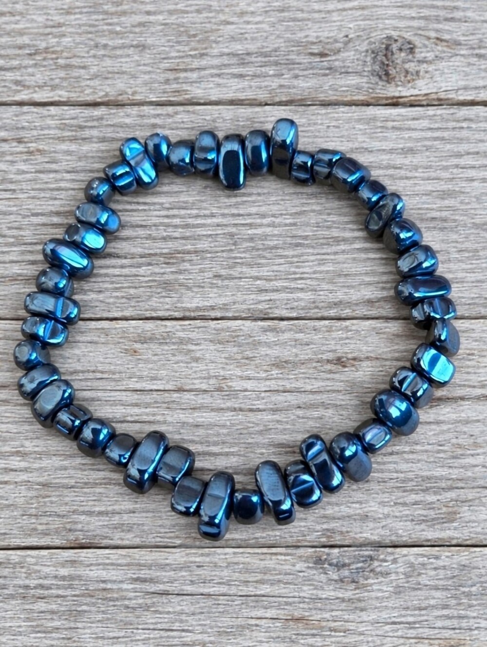Hematite Beaded Stretch Bracelet | Handmade